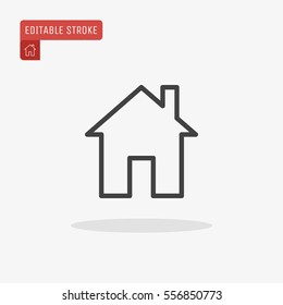 Outline Home Icon isolated on grey background. House pictogram. Line Homepage symbol for your web site design, logo, app, UI. Editable stroke. Vector illustration, EPS10.
