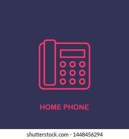 Outline home phone icon.home phone vector illustration. Symbol for web and mobile