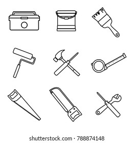 Outline Home Repair Intrument Tools Vector Illustration Graphic
