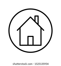 Outline home vector icon editable vector stroke