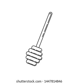 Outline honey dipper icon. illustration for design and web isolated on white background.