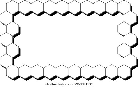 outline honeycomb frame with copy space for your text or design