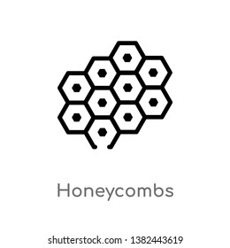 outline honeycombs vector icon. isolated black simple line element illustration from food concept. editable vector stroke honeycombs icon on white background