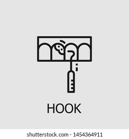 Outline hook vector icon. Hook illustration for web, mobile apps, design. Hook vector symbol.