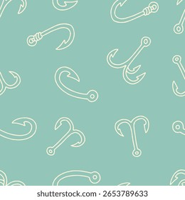 Outline Hook Vector Seamless Pattern Background for Surface Print Fabric Fashion Wrapping