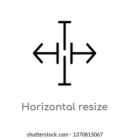 outline horizontal resize vector icon. isolated black simple line element illustration from arrows concept. editable vector stroke horizontal resize icon on white background