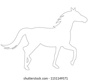 Black Outline Horses Stock Vector (Royalty Free) 135705053 | Shutterstock