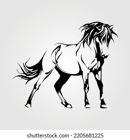 Outline Horse Silhouette Equestrian Vector Illustration Equine Pony