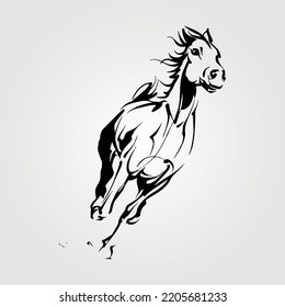 Outline Horse Silhouette Equestrian Vector Illustration Equine Pony Race