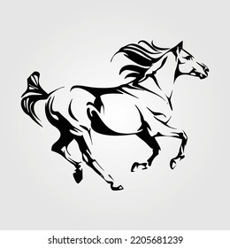 Outline Horse Silhouette Equestrian Vector Illustration Equine Pony Racing