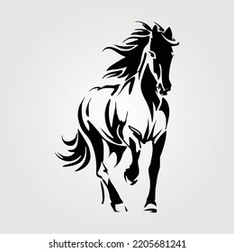 Outline Horse Silhouette Equestrian Vector Illustration Equine Pony Fence