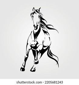 Outline Horse Silhouette Equestrian Vector Illustration Equine Pony Front Face