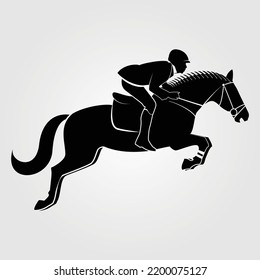 Outline Horses Silhouette Vector Illustration Equestrian Stock Vector ...