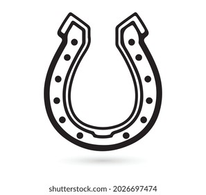 Outline Horseshoe Icon isolated on grey background for website design, mobile application, logo, ui. Editable stroke. Vector illustration. Eps 10.