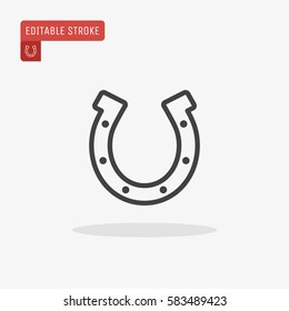 Outline Horseshoe Icon isolated grey background for website design  mobile application  logo  ui  Editable stroke  Vector illustration  Eps10 