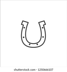 Outline Horseshoe vector Icon isolated on white background