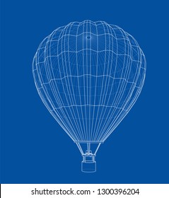 Esquema del globo de aire caliente. Vector EPS10 formato, renderizado de 3d