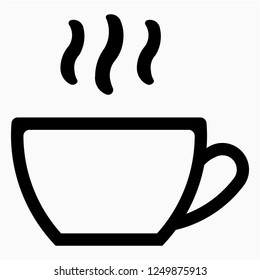 Outline hot coffee vector icon