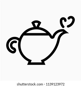 Outline hot tea pixel perfect vector icon