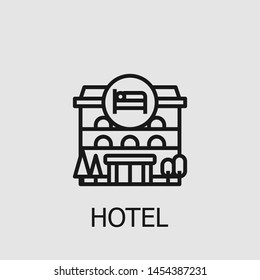 Outline hotel vector icon. Hotel illustration for web, mobile apps, design. Hotel vector symbol.