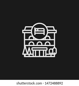 Outline hotel vector icon. Hotel illustration for web, mobile apps, design. Hotel vector symbol.