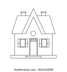 Outline House Build Vector Illustration Stock Vector (Royalty Free ...