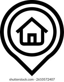 Outline of a House in Circular Frame Minimal Vector Silhouette Design for Logo and Decor Use