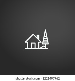 Outline House Icon isolated on grey background. Modern simple flat symbol for web site design, logo, app, UI. Editable stroke. Vector illustration. Eps10