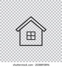 Outline house icon isolated on transparent background. Vector symbol.