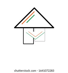 Outline house for logo. Vector simple house