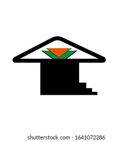 Outline house for logo. Vector simple house