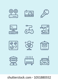 Outline Household electronic appliances, technics, gadget device icons for web and mobile design pack 4
