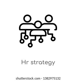 outline hr strategy vector icon. isolated black simple line element illustration from general-1 concept. editable vector stroke hr strategy icon on white background