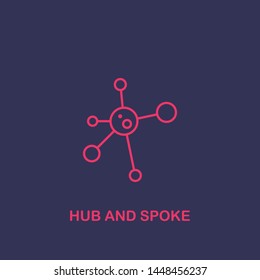 Outline Hub and spoke icon.Hub and spoke vector illustration. Symbol for web and mobile