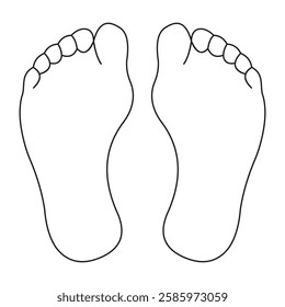 Outline of Human Foot Line Art Drawing