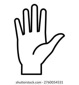 Outline of a human hand gesturing