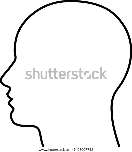 outline of human head -\
Vector
