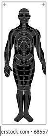 Outline human target shooting. Vector illustration