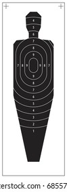 Outline human target shooting. Vector illustration