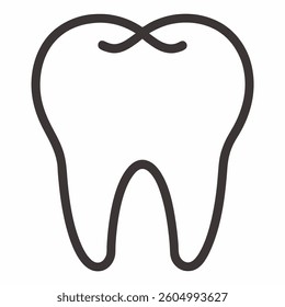 Outline human tooth icon vector illustration on white background