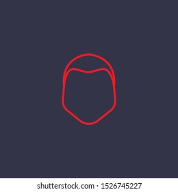 Outline humanface icon.humanface vector illustration. Symbol for web and mobile