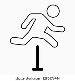Outline hurdle race vector icon