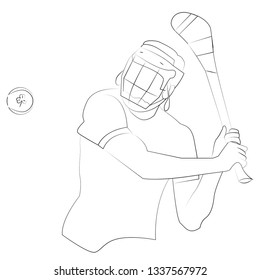 Outline Hurling Player