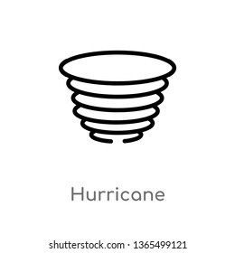 outline hurricane vector icon. isolated black simple line element illustration from meteorology concept. editable vector stroke hurricane icon on white background