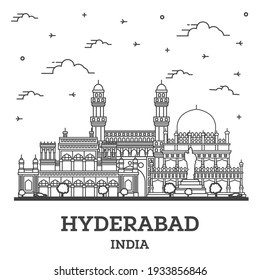 Outline Hyderabad India City Skyline Historical Stock Vector (Royalty ...