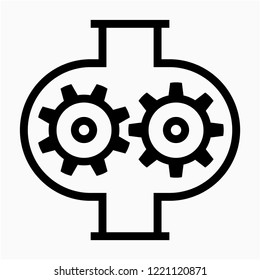 Outline hydraulic pump pixel perfect vector icon