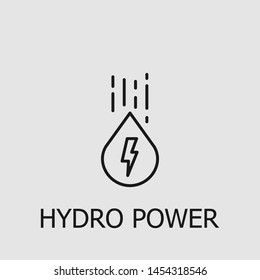 Outline hydro power vector icon. Hydro power illustration for web, mobile apps, design. Hydro power vector symbol.