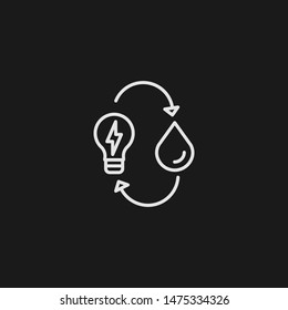 Outline hydro power vector icon. Hydro power illustration for web, mobile apps, design. Hydro power vector symbol.