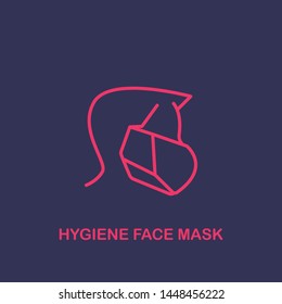 Outline hygiene face mask icon.hygiene face mask vector illustration. Symbol for web and mobile