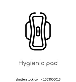 outline hygienic pad vector icon. isolated black simple line element illustration from hygiene concept. editable vector stroke hygienic pad icon on white background